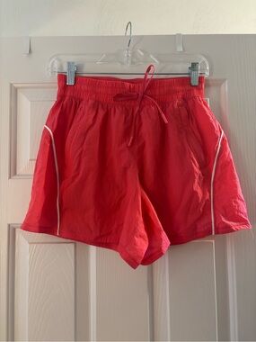 lululemon athletica Pink Athletic Shorts with White Piping
